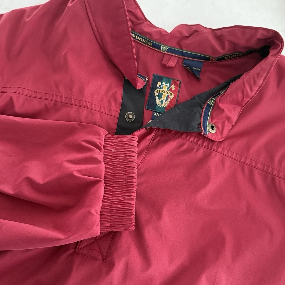 Vtg Sunice Red Golf Jacket 1/4 2 Snap Pullover‎ Elastic Waist And Cuffs 3XL